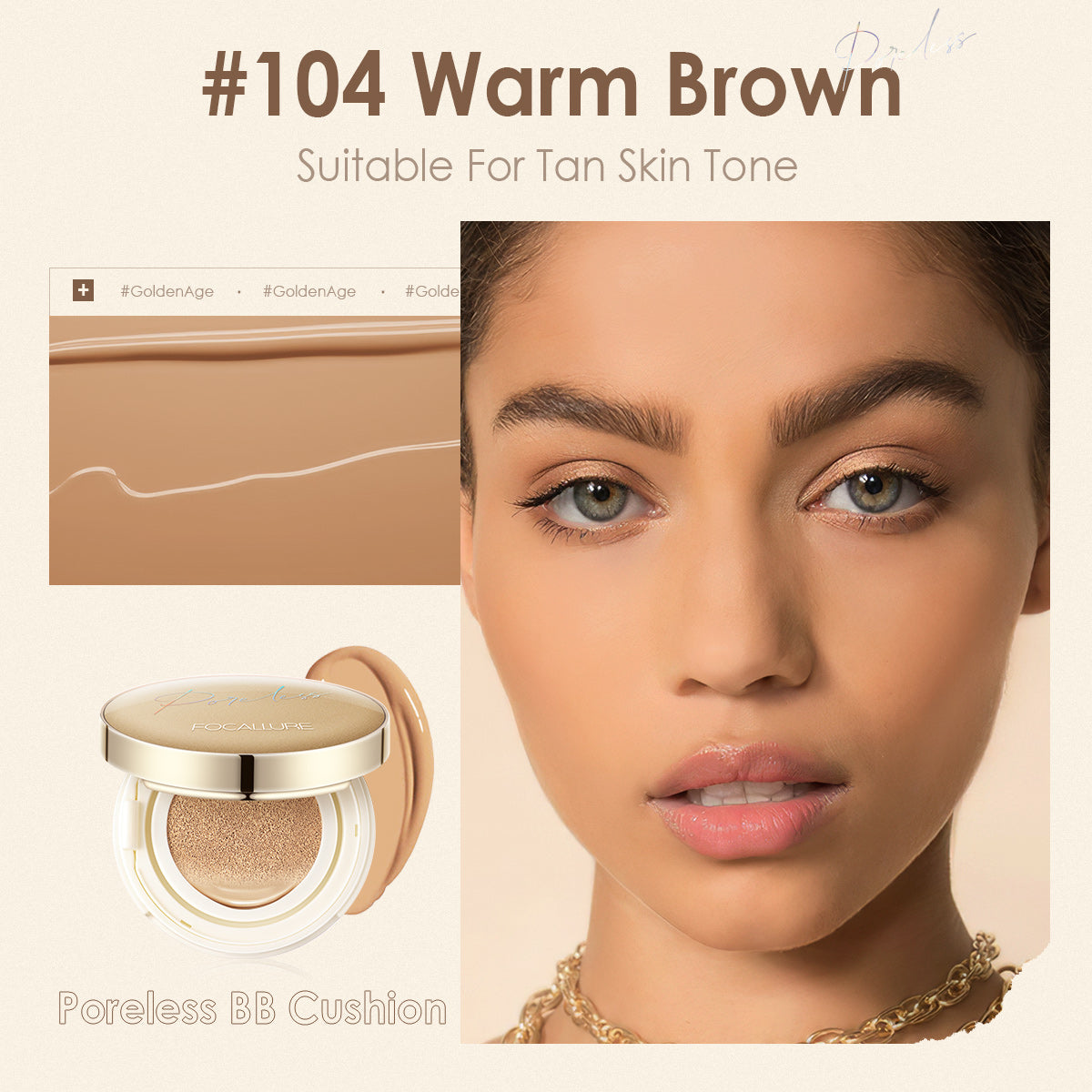 FA198 Poreless Matte Air Cushion Foundation — Lightweight Full Coverage, Matte Finish