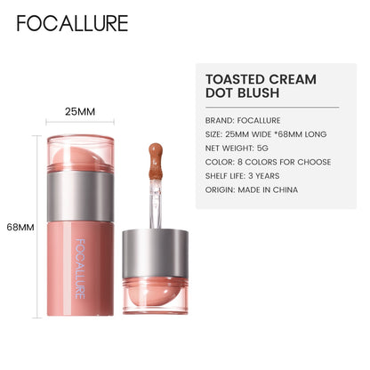 Focallure FA-L70 Multi-Use Lip Cream – Lip & Cheek Tint | Creamy Blush Lipstick for Natural Matte Finish