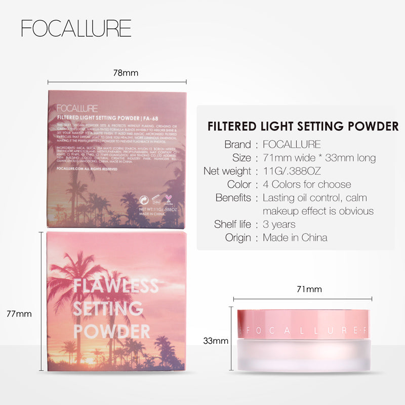 Focallure FA68 Filtered Light Setting Powder – Oil Control Soft Focus Matte Finish
