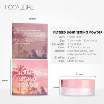 Focallure FA68 Filtered Light Setting Powder – Oil Control Soft Focus Matte Finish