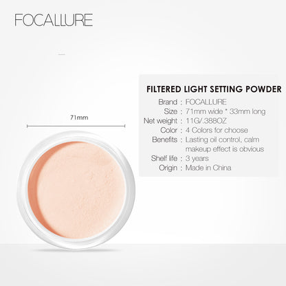 Focallure FA68 Filtered Light Setting Powder – Oil Control Soft Focus Matte Finish