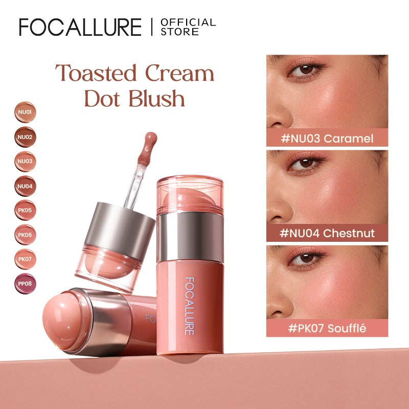 Focallure FA-L70 Multi-Use Lip Cream – Lip & Cheek Tint | Creamy Blush Lipstick for Natural Matte Finish