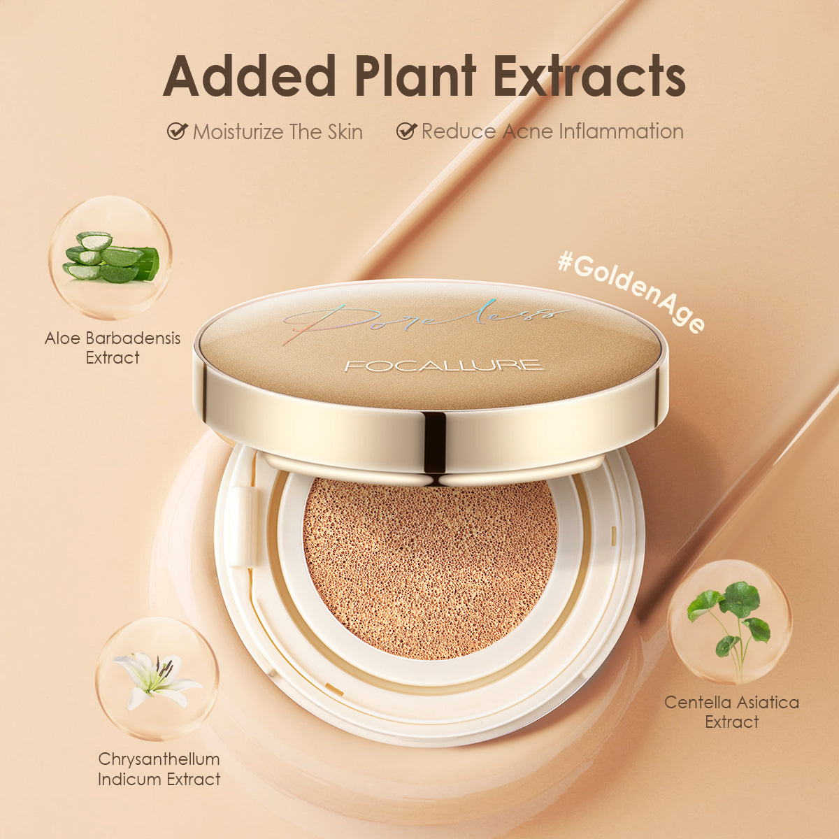 FA198 Poreless Matte Air Cushion Foundation — Lightweight Full Coverage, Matte Finish