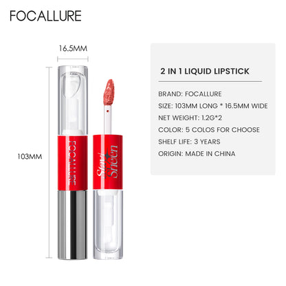 Focallure 2-in-1 Liquid Lipstick FA-L58 | Long-Lasting Matte & Gloss Finish